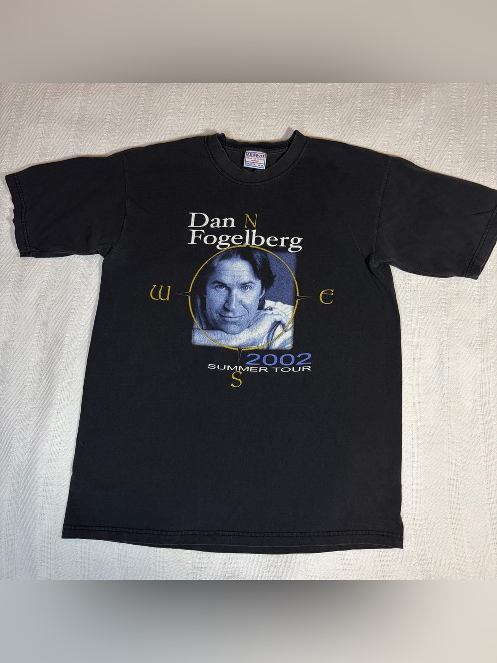 Dan Fogelberg Vintage Concert Tee Shirt Medium Black Cotton 2002 Summer Tour Y2K